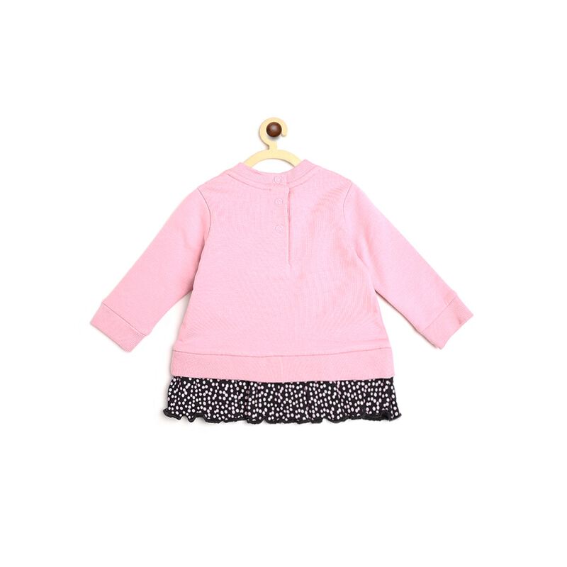 Girls Light Pink Printed Sweatshirt with Leggings Set image number null